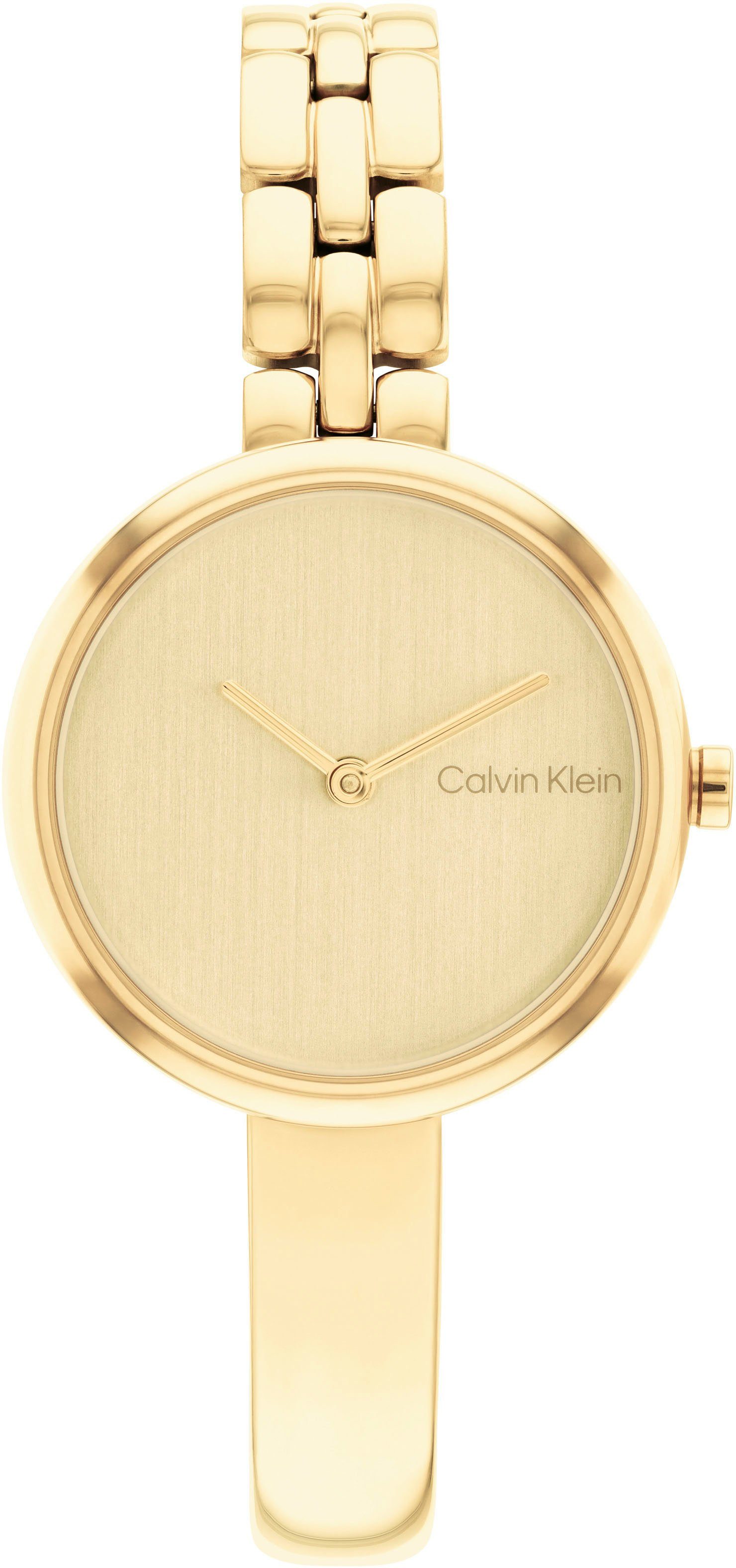 Calvin Klein Quarzuhr SCULPTURAL, 25200279, Armbanduhr, Damenuhr, Mineralglas, IP-Beschichtung