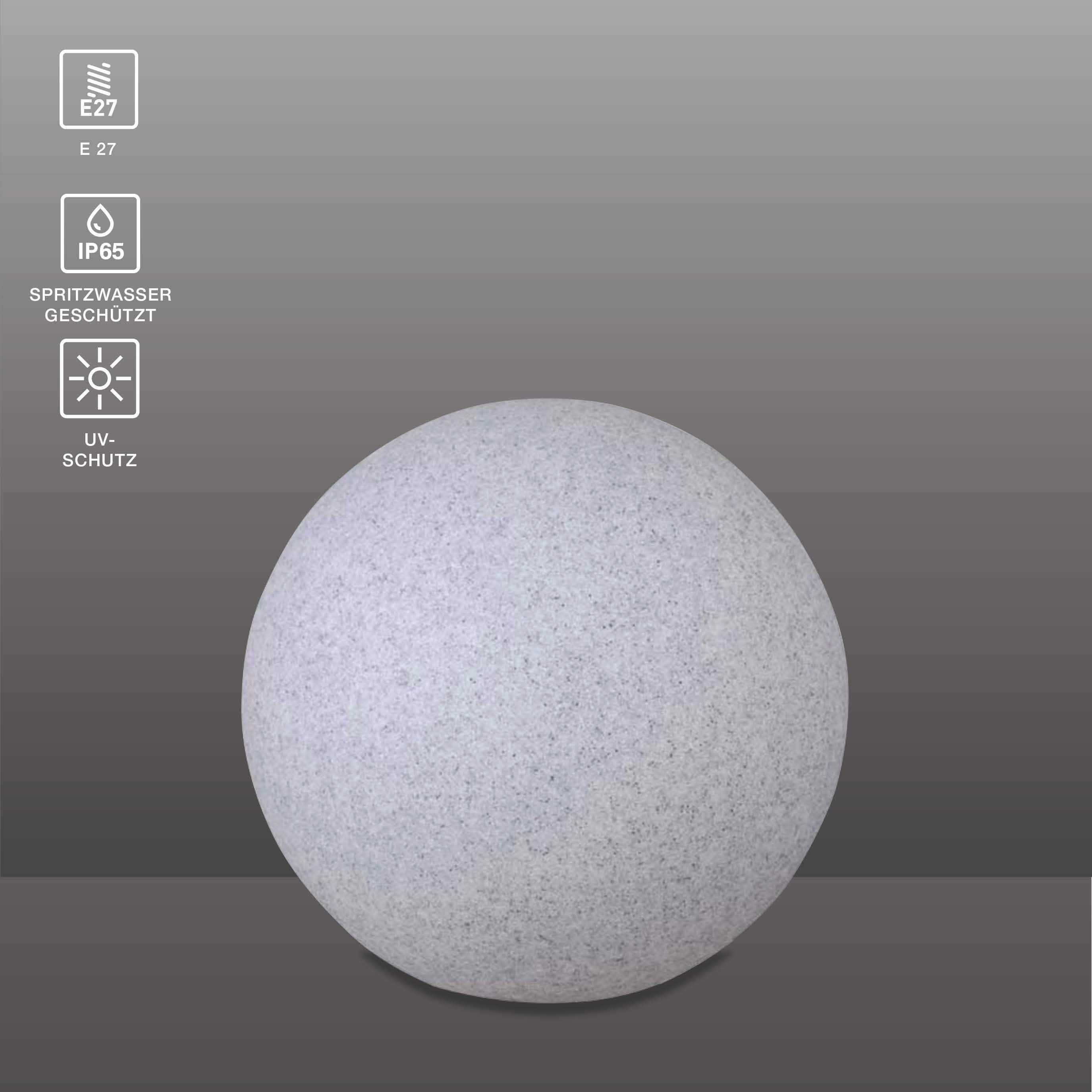 SellTec Gartenleuchte Kugelleuchte FADIA, IP65 spritzwassergeschützt, ohne günstig online kaufen