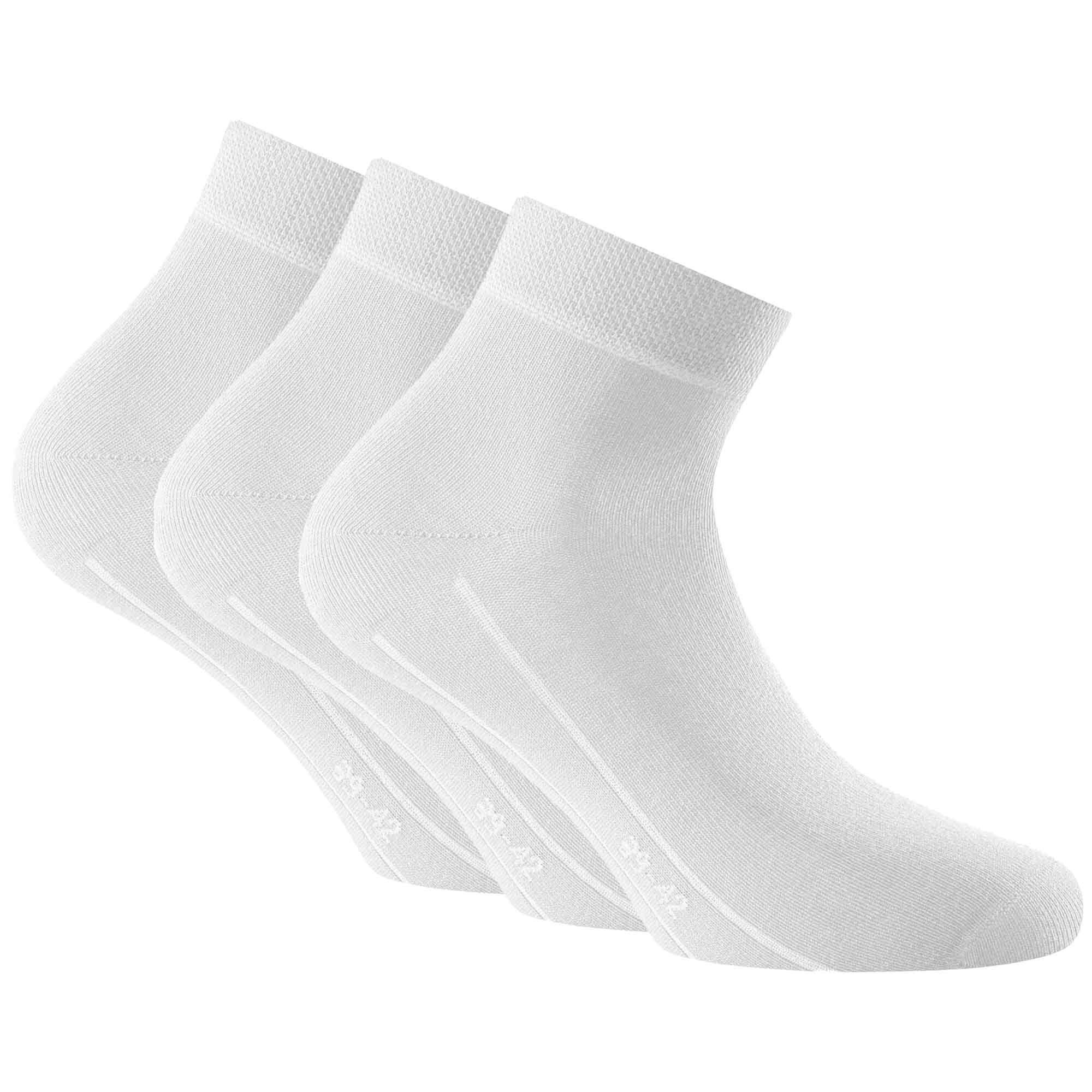 Rohner Socks Sneakersocken Unisex Quarter Socken, 3er Pack - Sneaker Plus Weiß