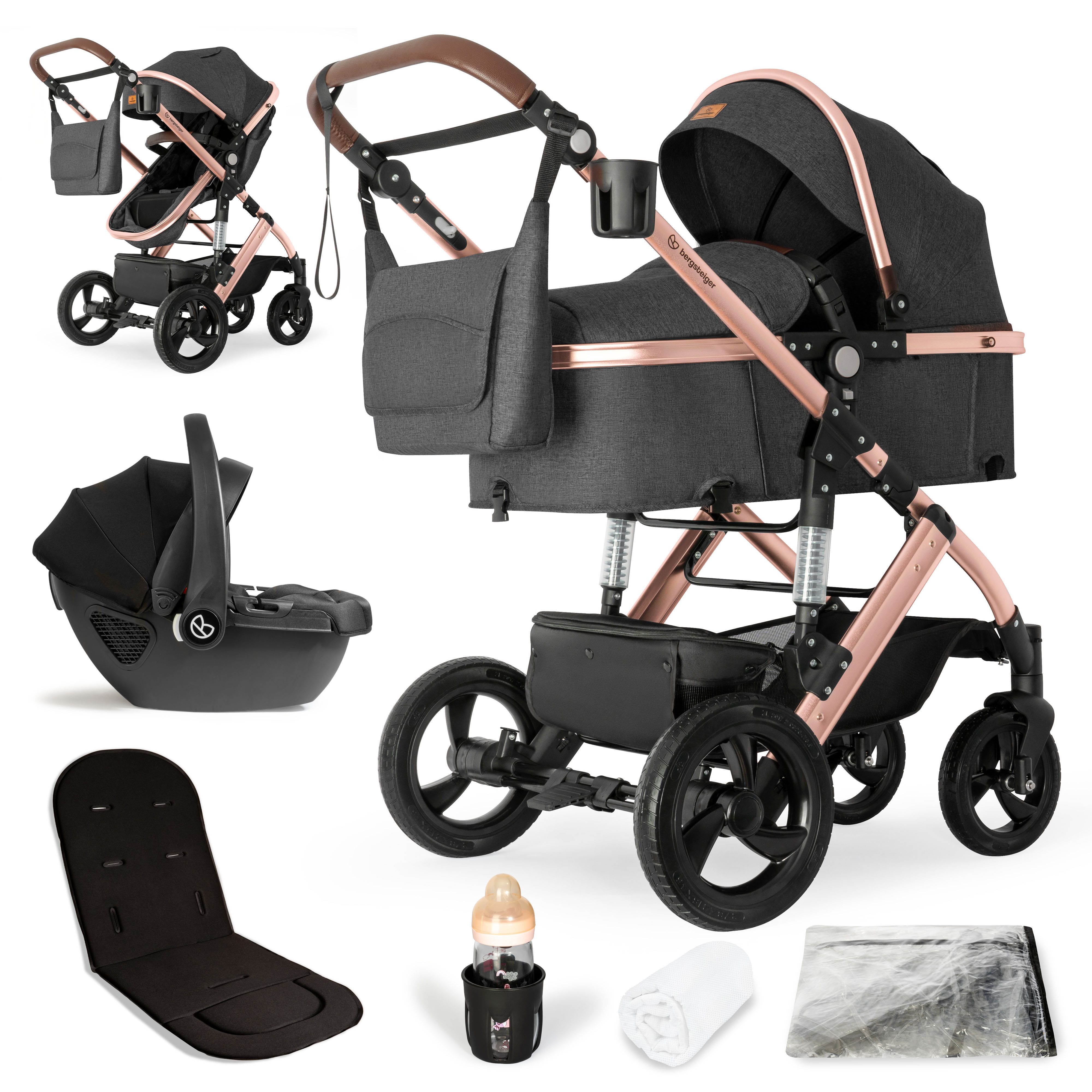 Kombi-Kinderwagen Nizza 3 in 1 Kinderwagen, Auto-Babyschale & Isofix Station optional