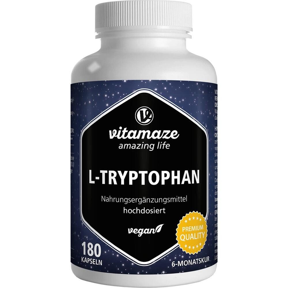 Vitamaze L-TRYPTOPHAN 500 mg hochdosiert vegan Kapseln Kapseln, 180 St.