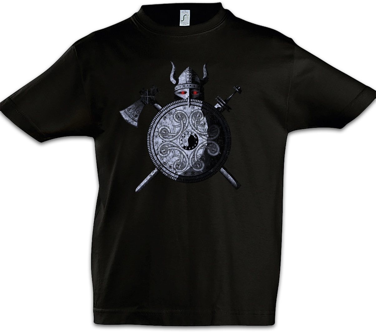 Urban Backwoods Print-Shirt Viking Warrior Kinder T-Shirt Wikinger Sword Shield Celtic Triskel (1-tlg) Thor Odin Shirt Arsen