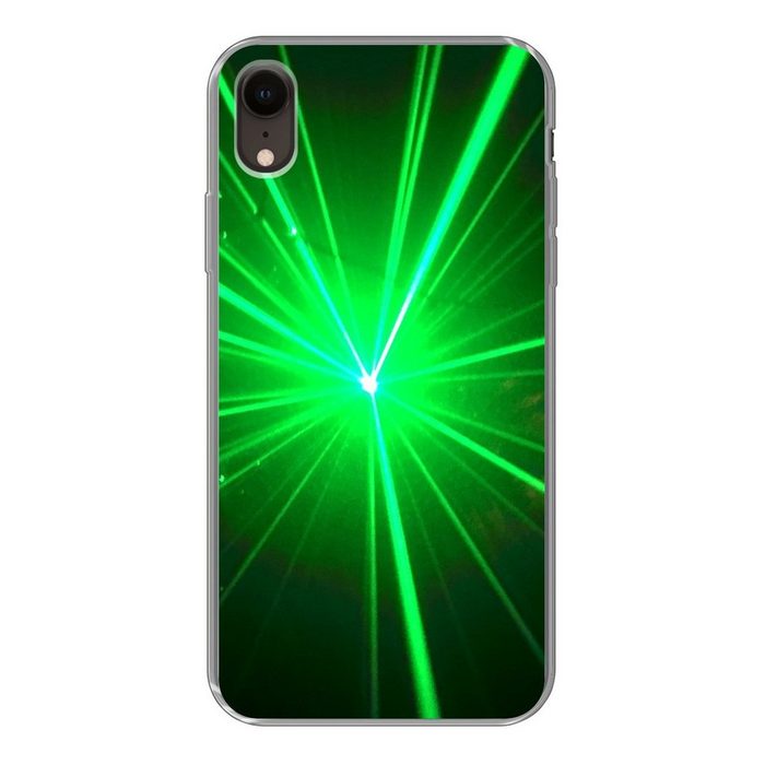 MuchoWow Handyhülle Grünes Glühen eines Laserlichts Handyhülle Apple iPhone XR Smartphone-Bumper Print Handy