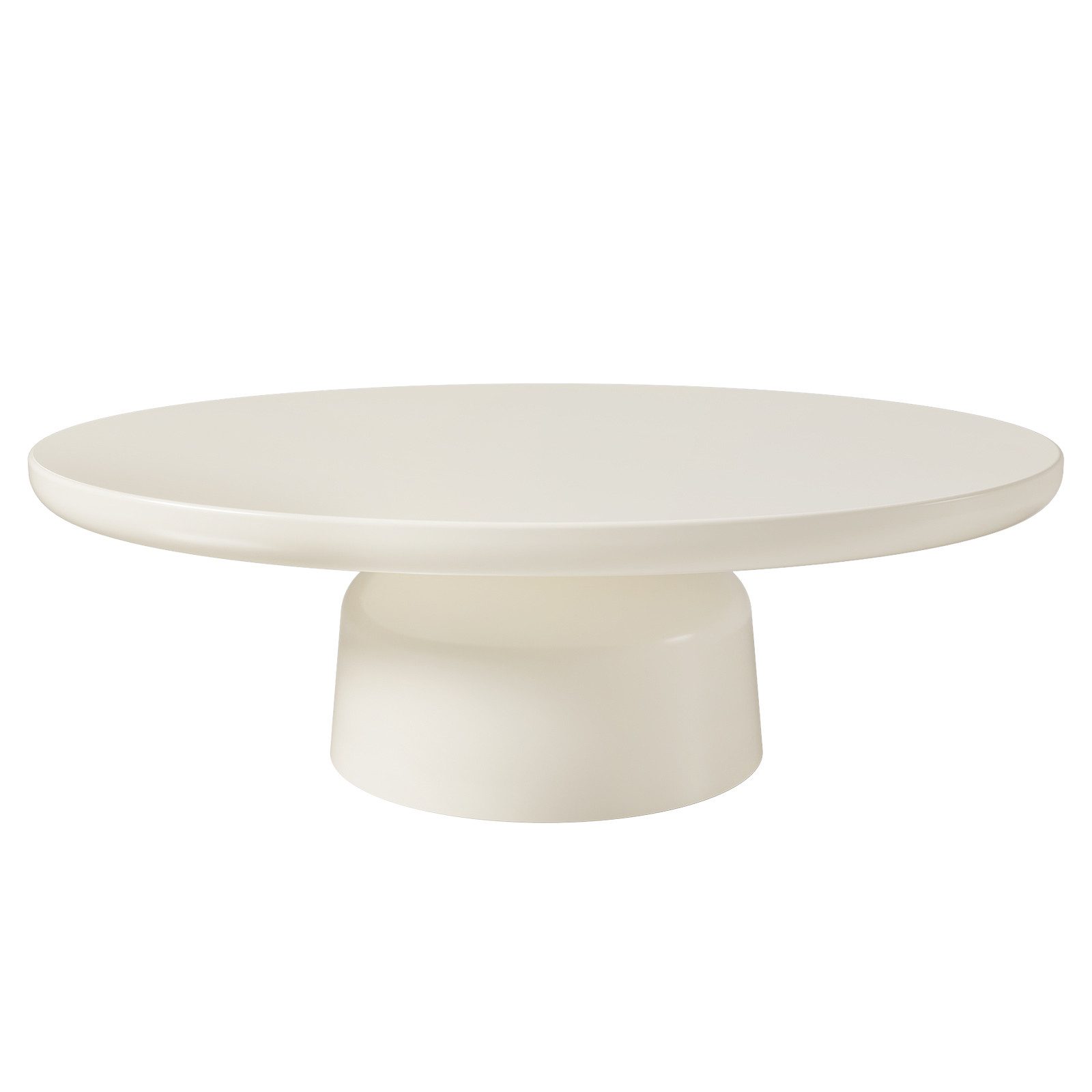 Guyii Couchtisch Ovaler Kaffeetisch, Wohnzimmertisch, Beistelltisch aus MDF, Cremeweiß (1-St), Minimalistischer Mitteltisch, 116 × 75 × 36 cm