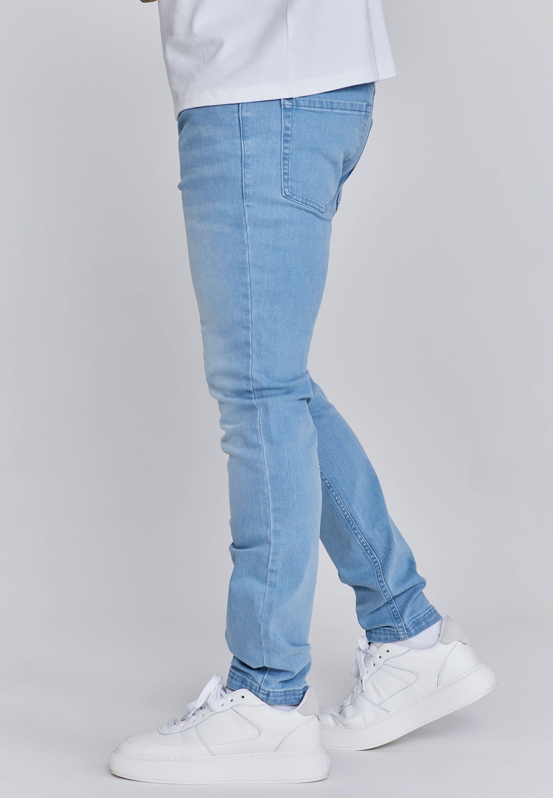 Siksilk Slim-fit-Jeans SikSilk Herren Blaue Slim Fit Jeans