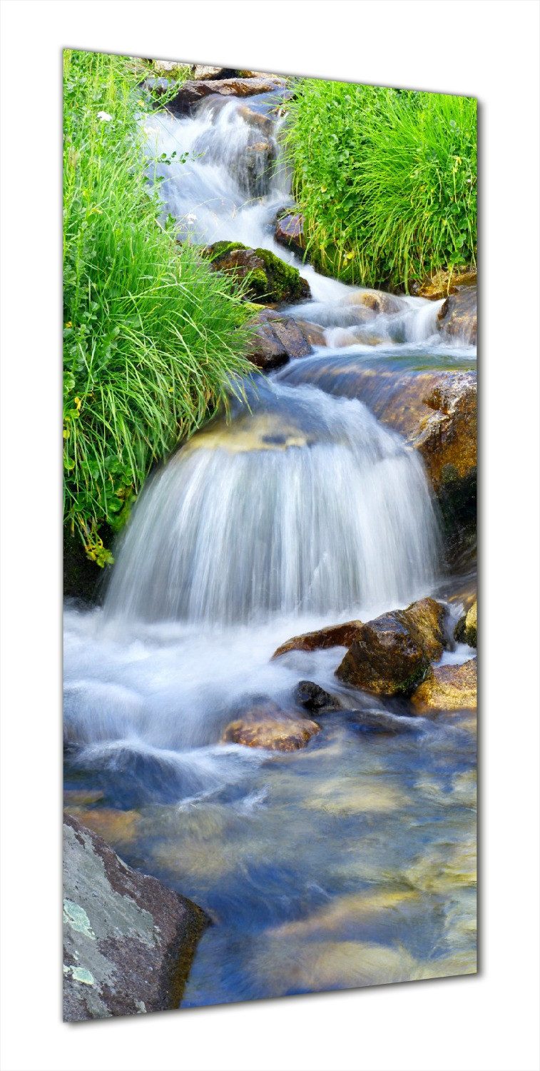 Wallario Duschrückwand Kleiner Bach über Steine, (1-tlg)