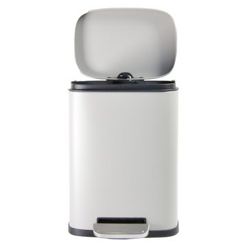 B&S Mülleimer Abfalleimer Kosmetikeimer 5 Liter weiß, grau, silber, eckig oder rund, mit Absenkautomatik