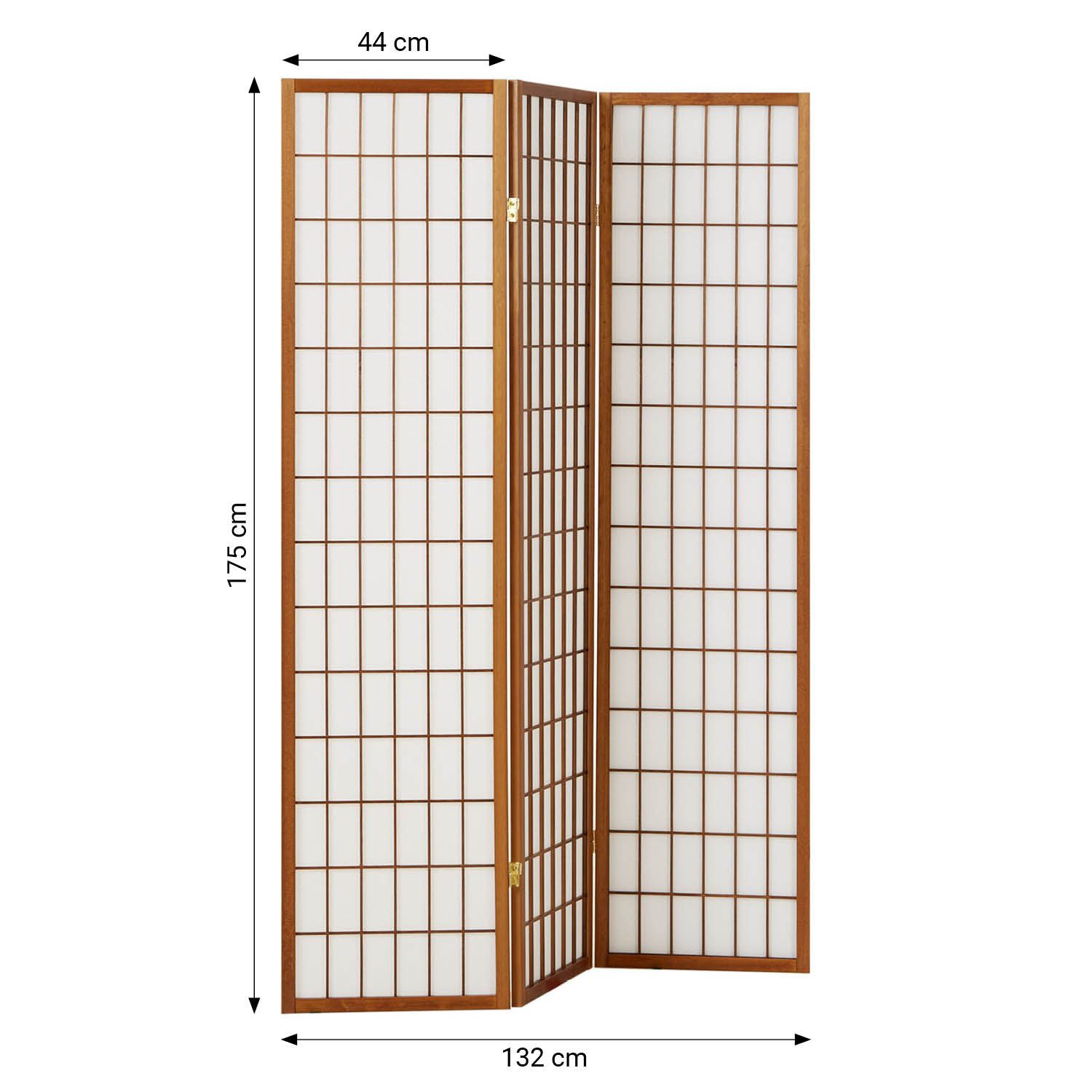 Homestyle4u Paravent Raumteiler Trennwand Shoji Holz Braun Indoor Sichtschutz (3-teilig), faltbar