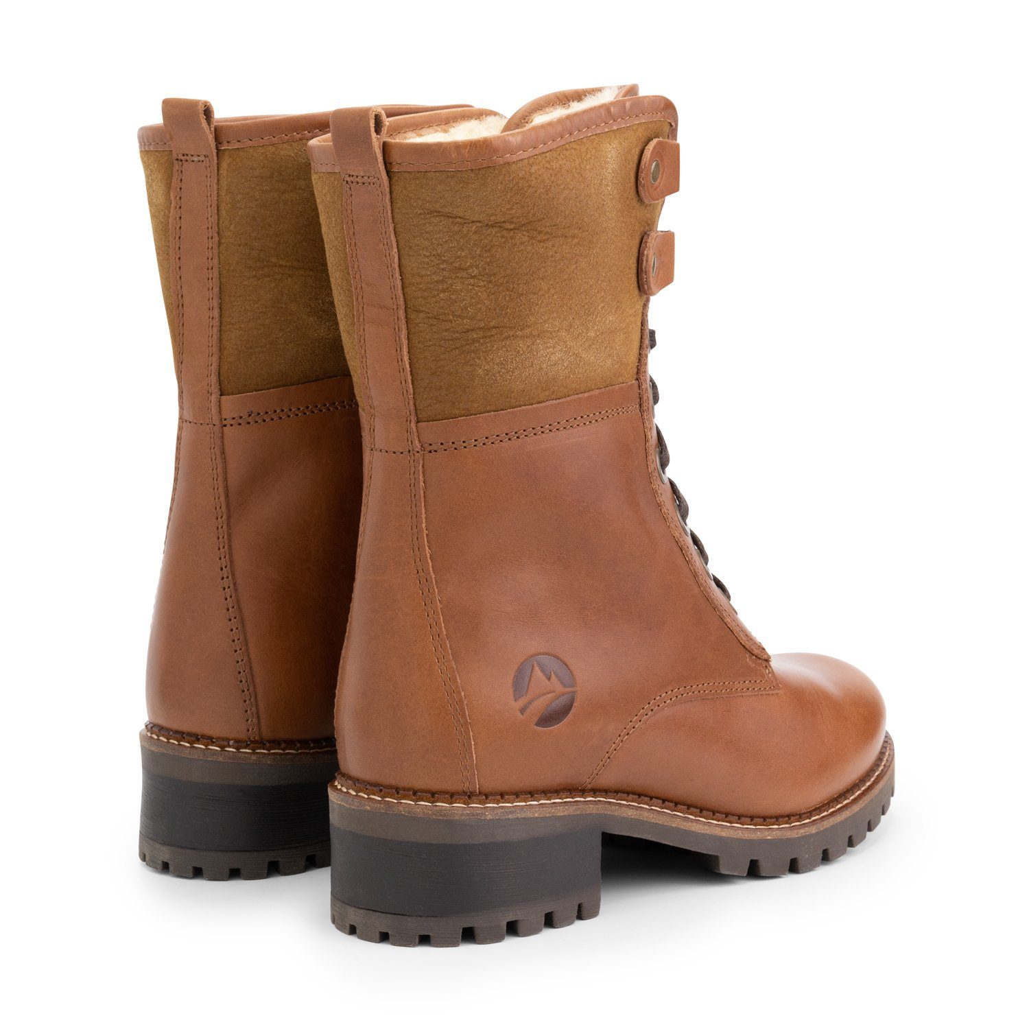 Travelin' Lady leder Cognac (Schnürsenkel) Schnürschuh echtes Myre