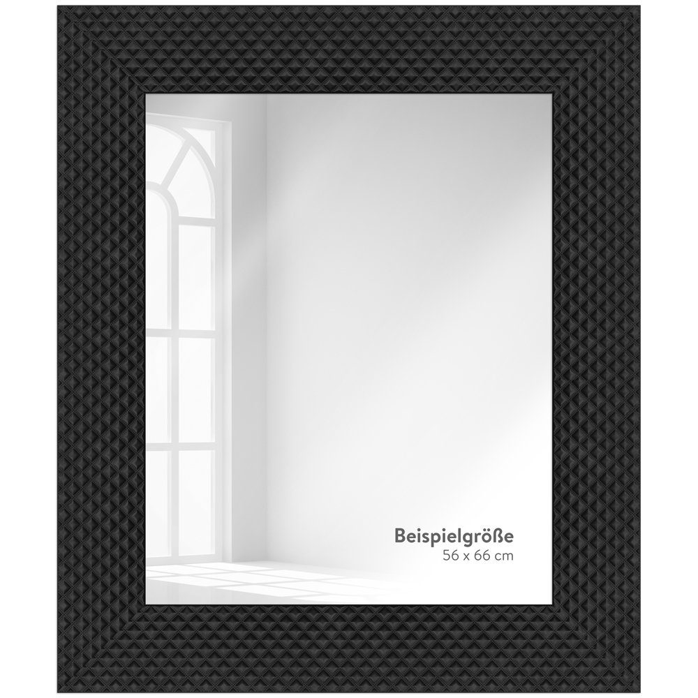 Kunststoff Modern Schwarz, aus im H225, Stil WANDStyle Wandspiegel
