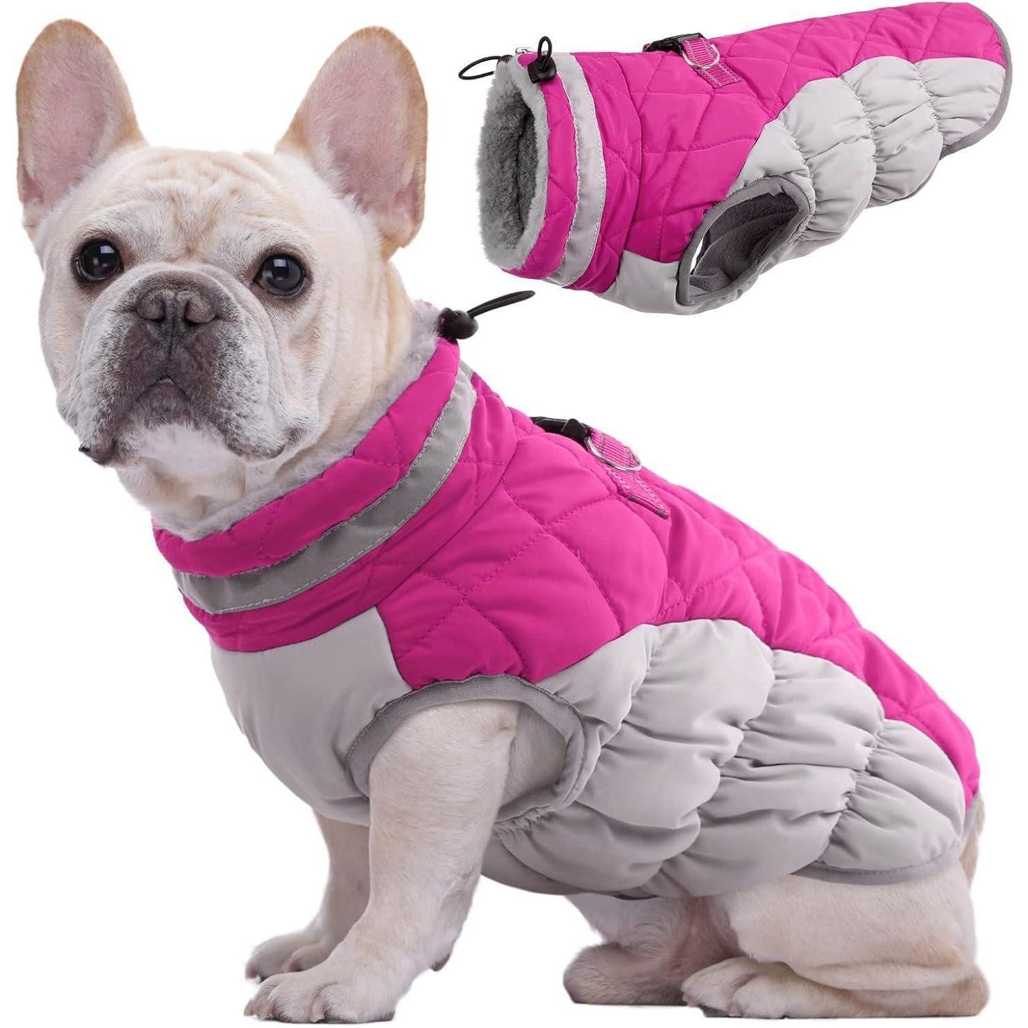 LuxusKollektion Hundejacke Hundejacke Hundemantel Winterweste Wasserdicht Geschirr XS RosaRot