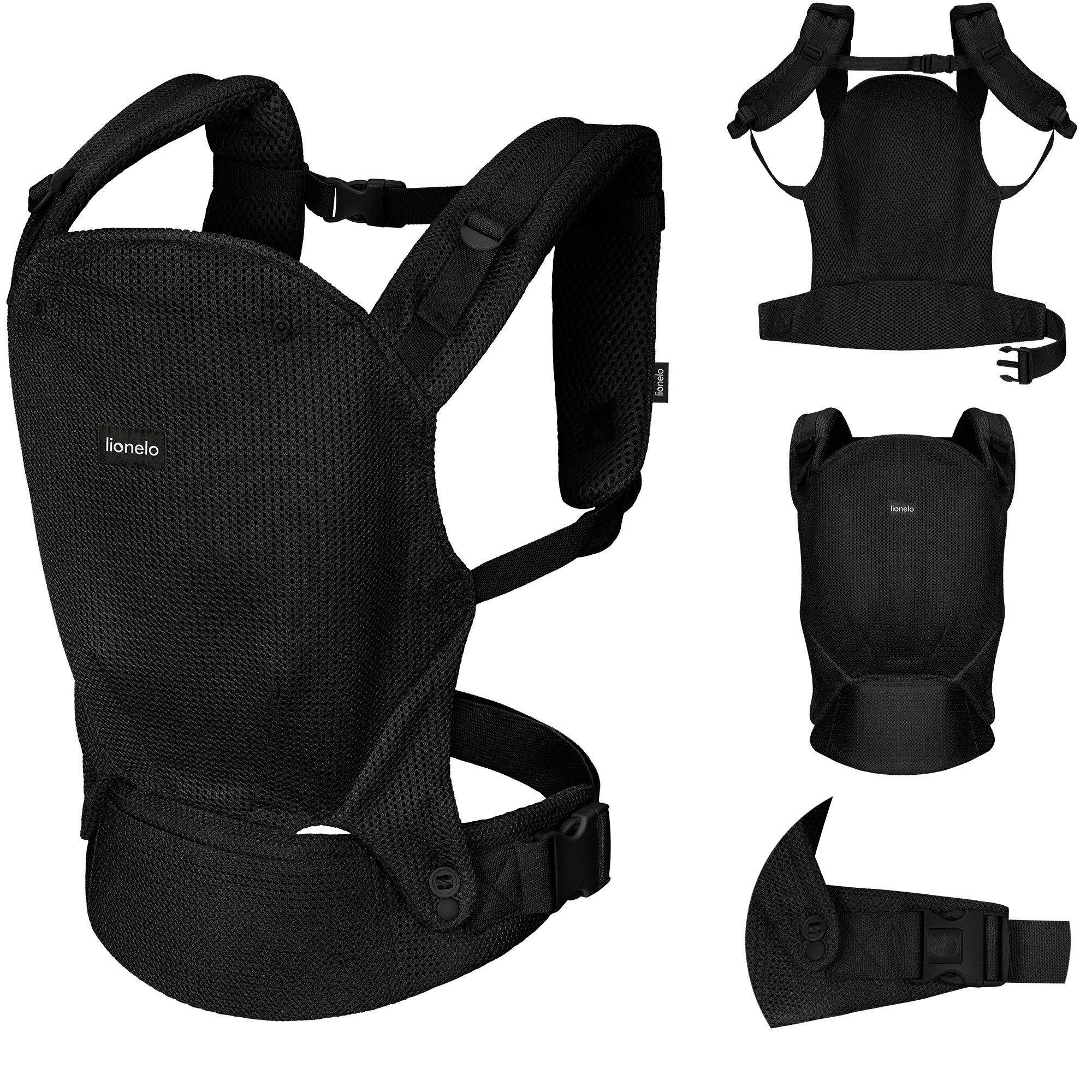 lionelo Babytrage MARGAREET AIR (Set, Babytrage mit Zubehör), 3 Positionen/Panelverstellung/Mesh/leicht/ab 4M/20kg