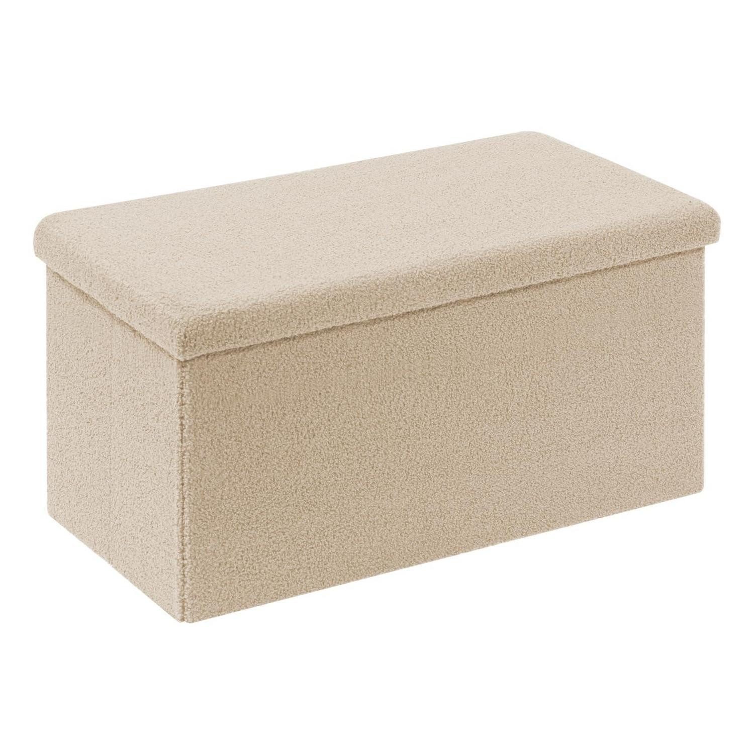 LuxusKollektion Sitztruhe Faltbarer Sitzhocker mit Stauraum 76cm Beige