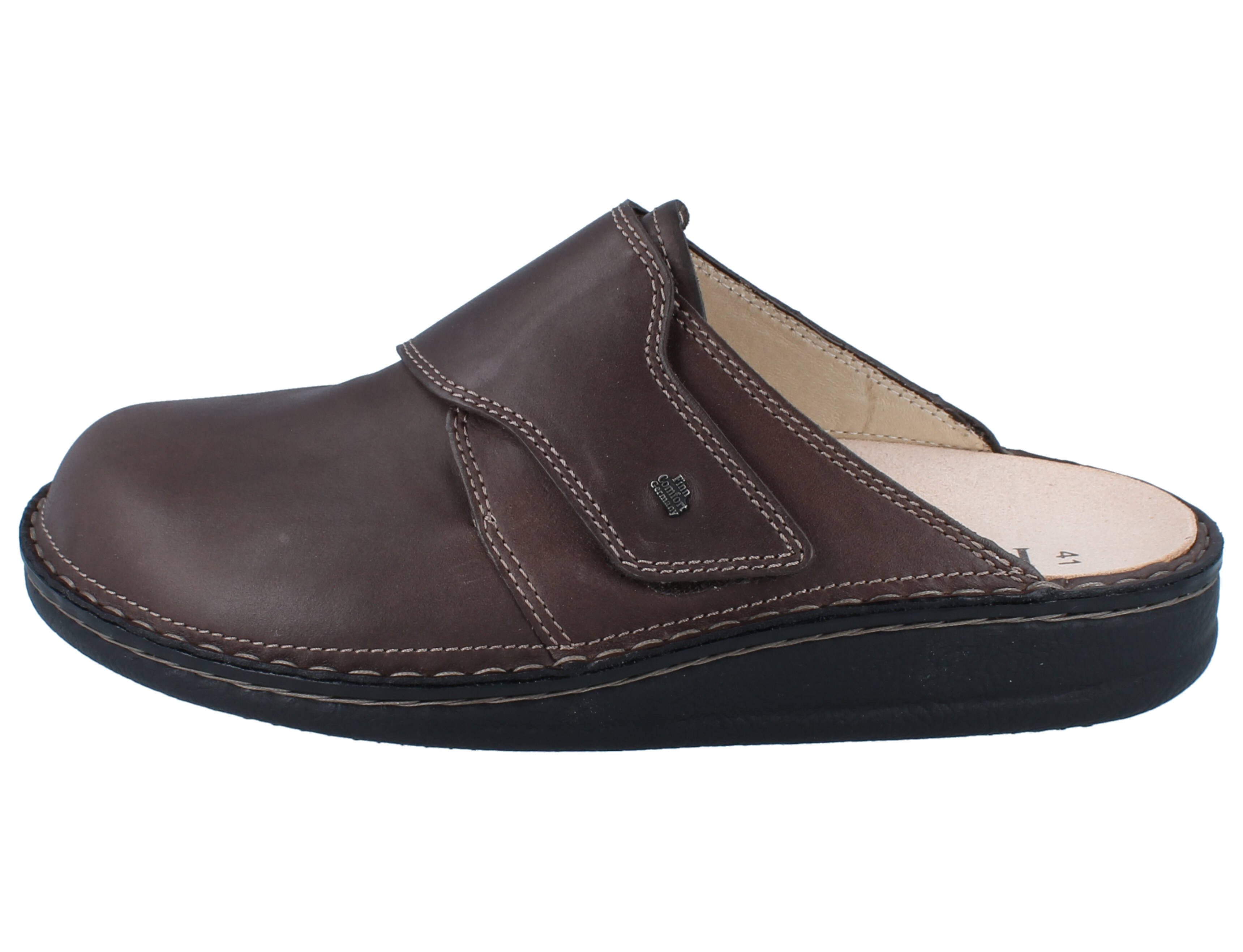 Finn Comfort FINN COMFORT Amalfi Herren Clog braun Glattleder - Größe: 41 Hausschuh Wechselfußbett