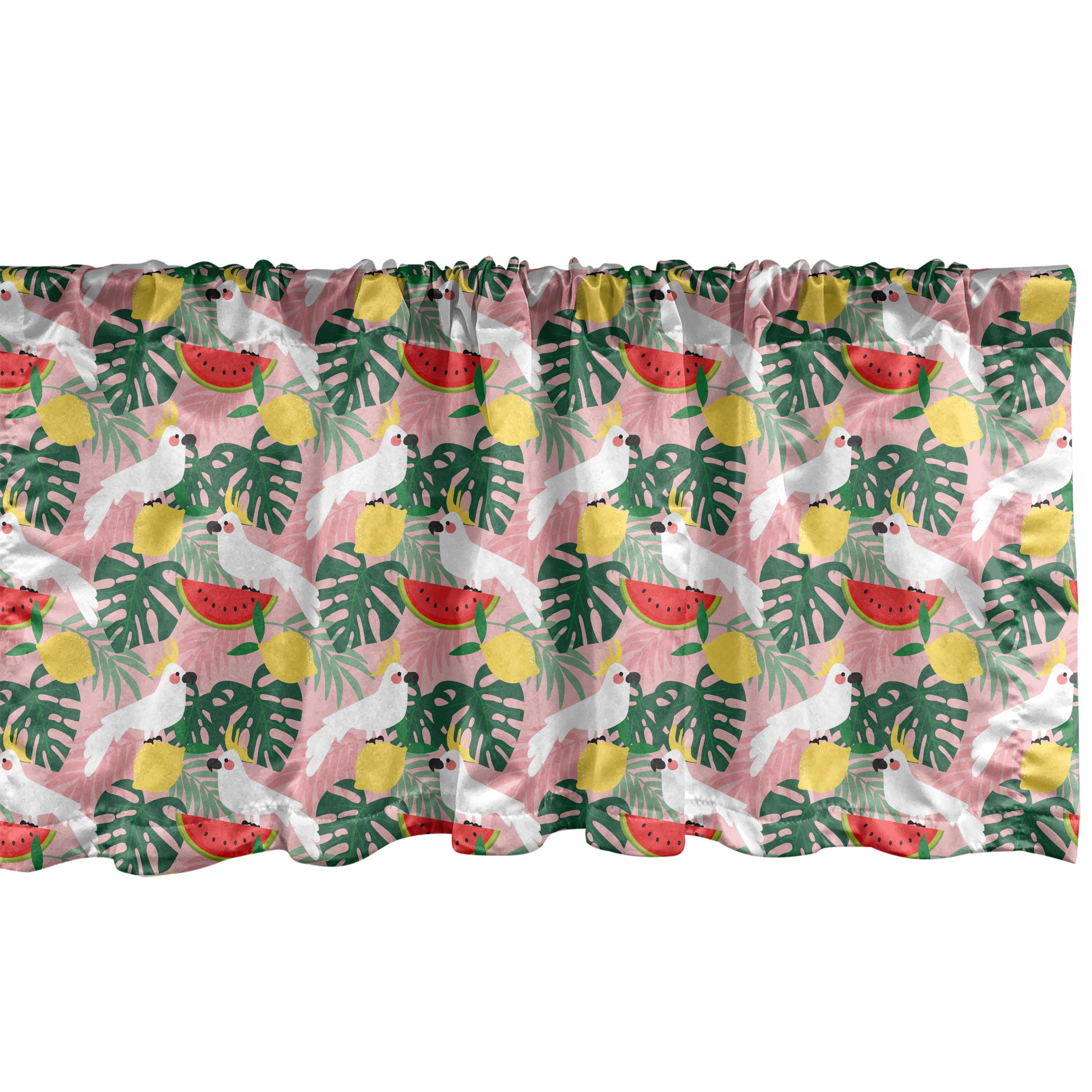 Vorhang Stangentasche, Sommer Dekor Scheibengardine Watermelon Microfaser, mit Parrot Schlafzimmer Volant Cockatoo Abakuhaus, Küche für