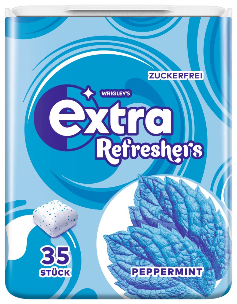 Mars GmbH Süßigkeit EXTRA Refreshers Dosen-Mix 8 Dosen, 4 Sorten, Bubblemint & Tropical