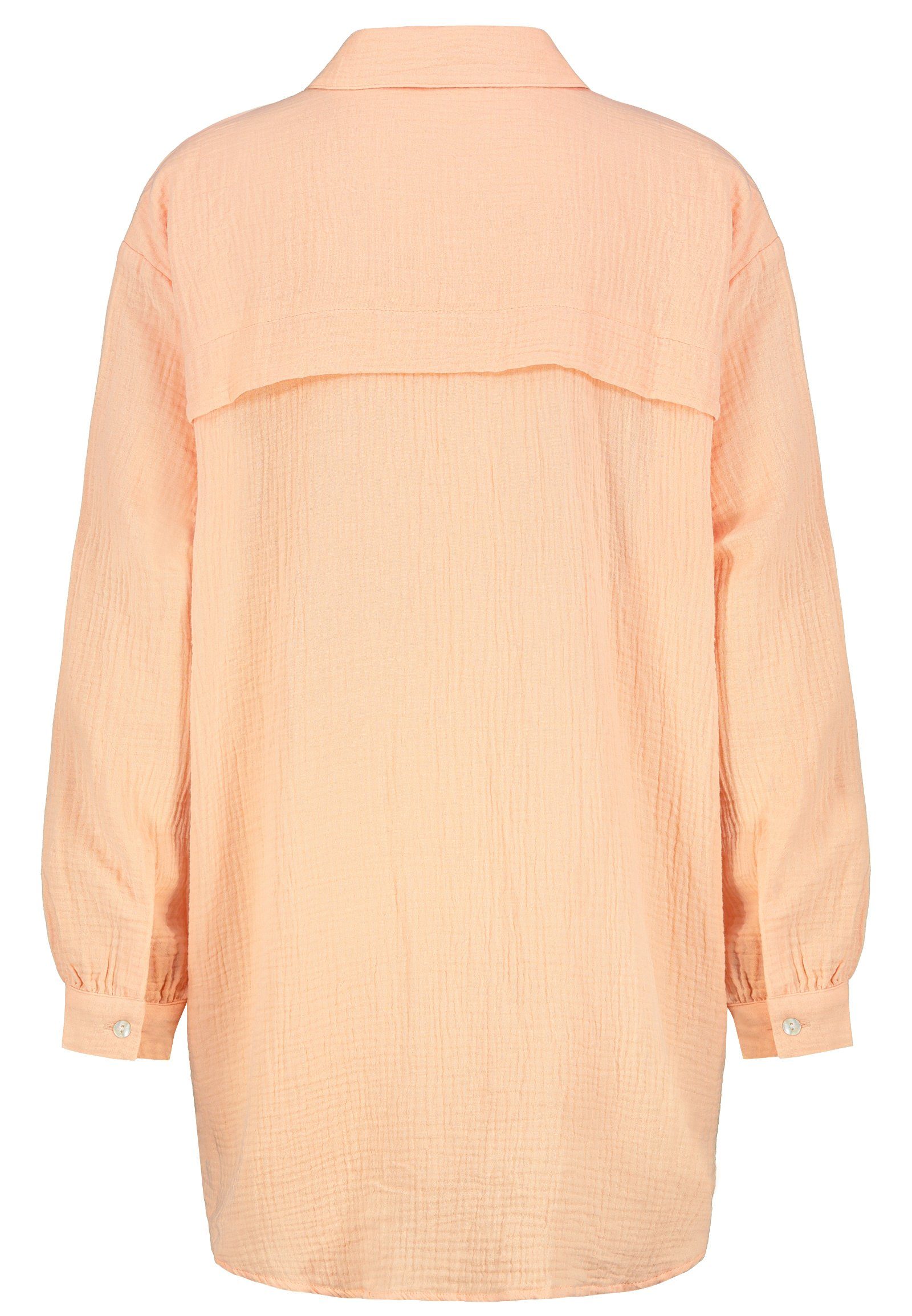 SUBLEVEL Langarmbluse Damen Musselinbluse langarm mit Kentkragen Oversizebluse aus Baumwolle