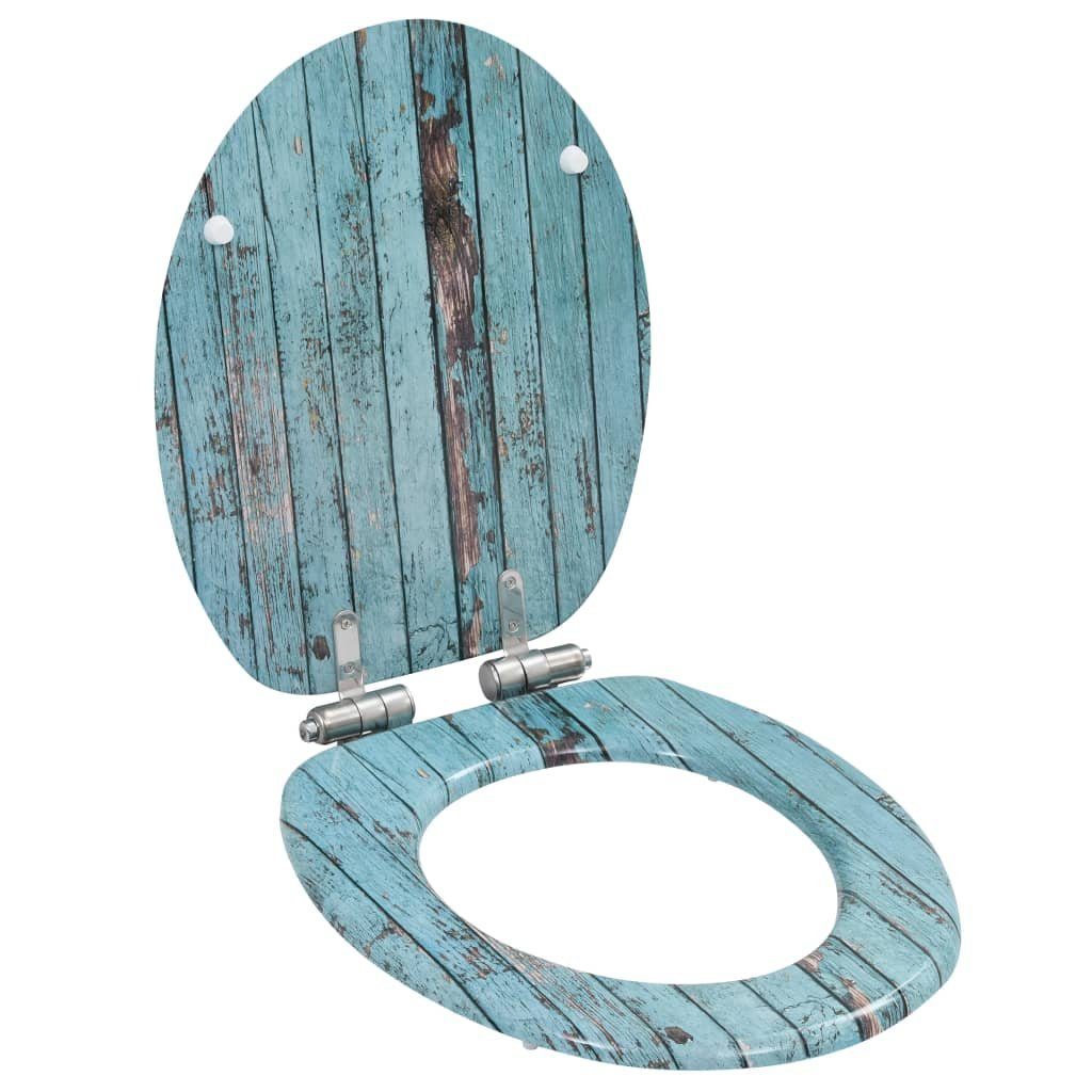 vidaXL WC-Sitz Toilettensitze 2 Stk. mit Soft-Close-Deckel MDF Altholz-Design (2-St)