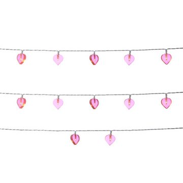 MARELIDA LED-Lichterkette LED Lichterkette Herzen 10 rosa Herzen LED Valentinstag Liebe, 10-flammig