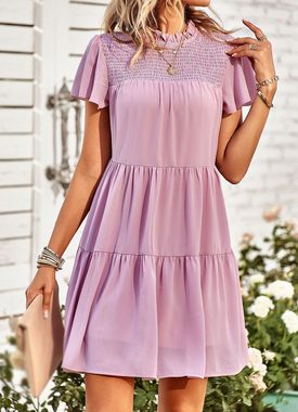 AFAZ New Trading UG Sommerkleid Temperament Taille schlankmachendes Kleid im Girly-Stil, Damenkleid Lockere lange Röcke für Damen, weiche Kleider, bezaubernde Kleider