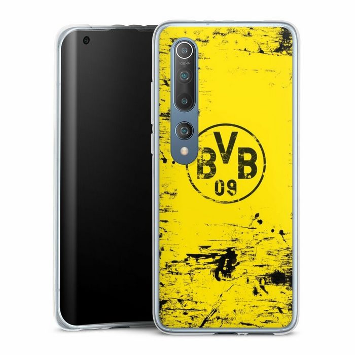 DeinDesign Handyhülle Borussia Dortmund Offizielles Lizenzprodukt BVB BVB Destroyed Look Xiaomi Mi 10 Silikon Hülle Bumper Case Handy Schutzhülle