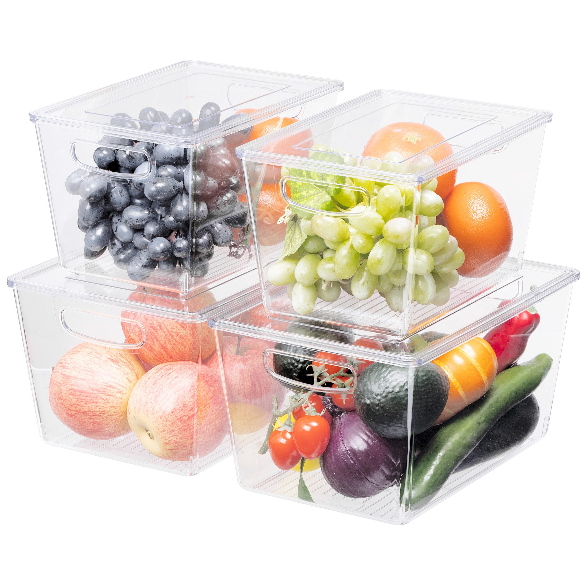Navaris Aufbewahrungsbox 4er Set Kühlschrank Organizer günstig online kaufen