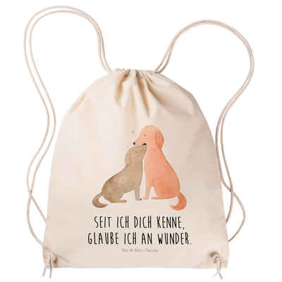 Mr. & Mrs. Panda Sporttasche Hunde Liebe - Transparent - Geschenk, Sportbeutel Kinder, Liebespaar, (1-tlg), Umweltfreundlich