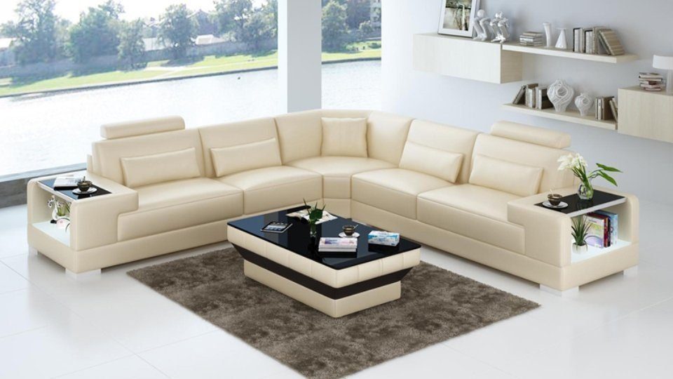 Ledersofa Ecksofa, Wohnlandschaft Couch Design Eck Ecksofa Sofa Modern JVmoebel
