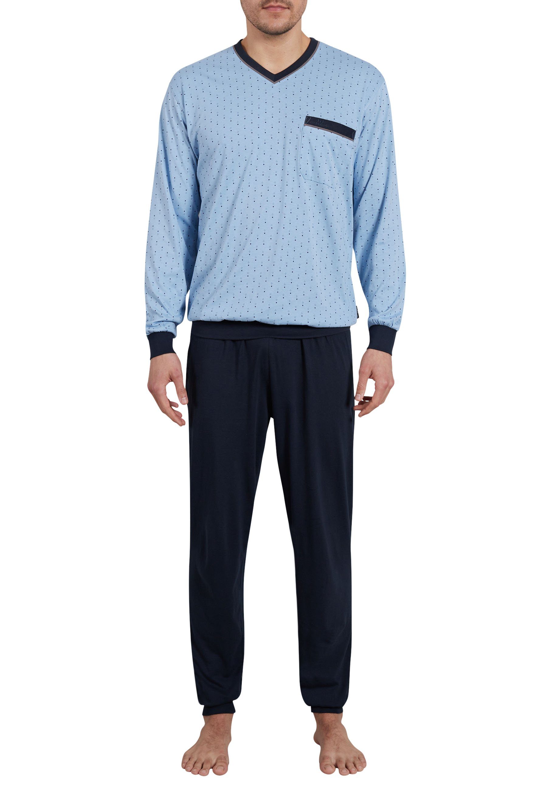 Günstiger Online-Verkauf 2024 GÖTZBURG Pyjama GÖTZBURG Herren längsgestreift Pyjama blau