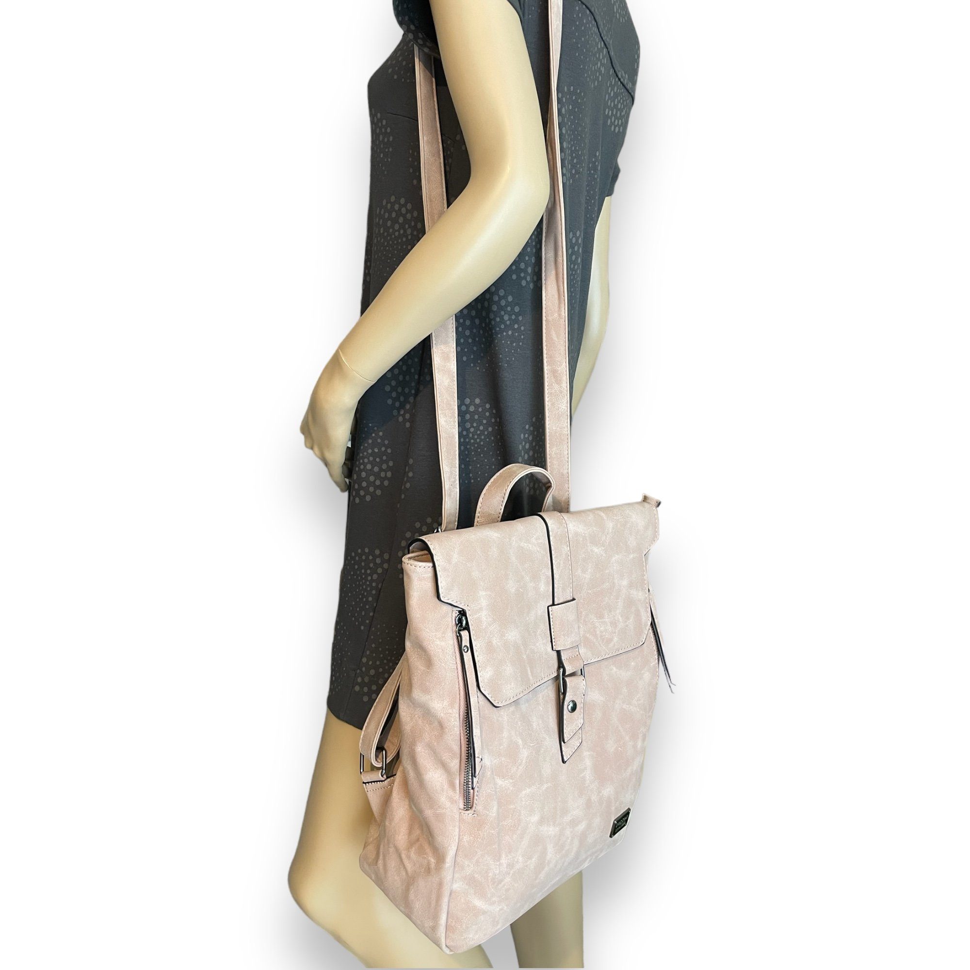 Taschen4life Cityrucksack 2in1 Damen Multifunktions Rucksacktasche D5768, Rucksack & Umhängetasche in Einem