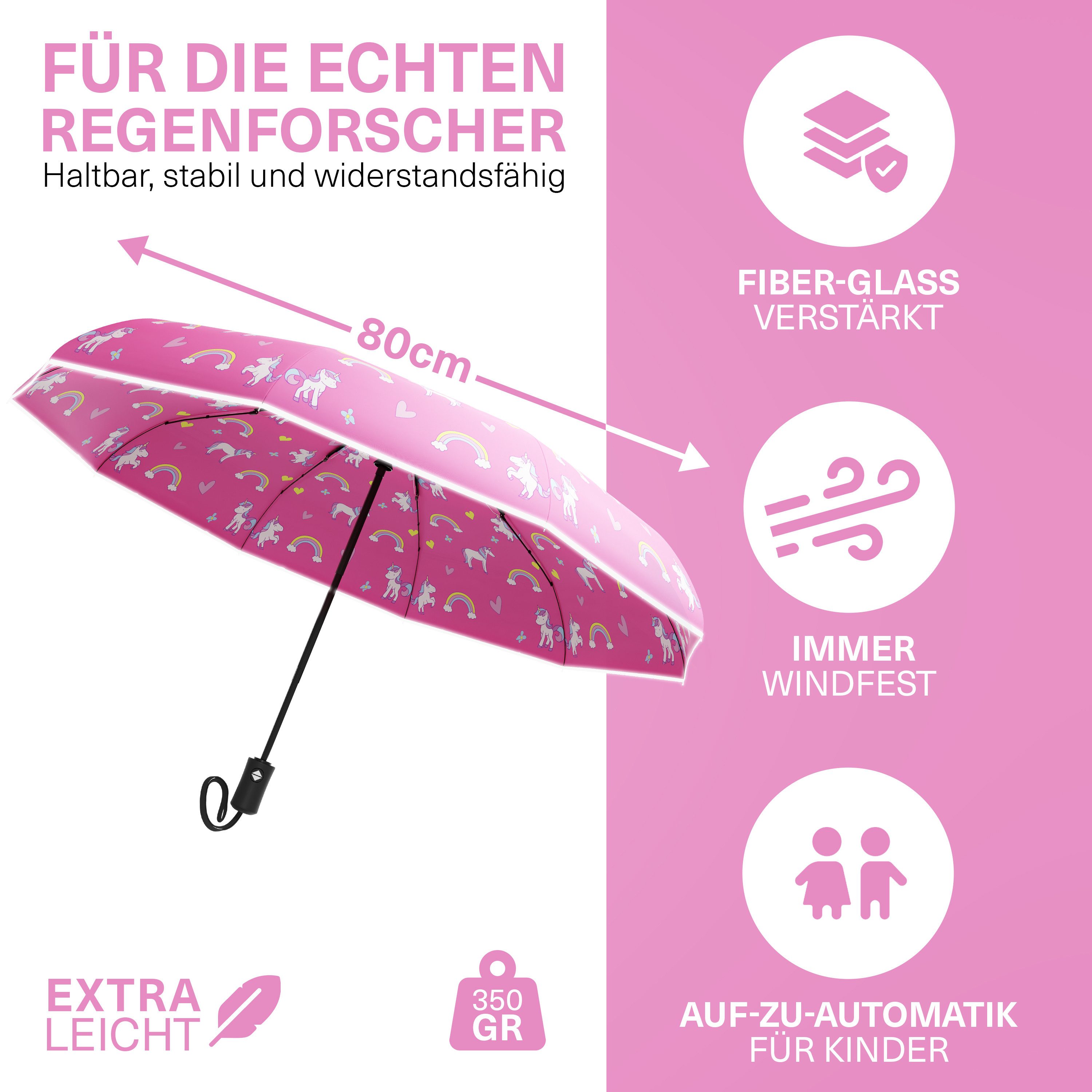 Styngard Taschenregenschirm Rotterdam, Regenschirm Kinder mit Sicherheitsreflektoren - Kinderschirm
