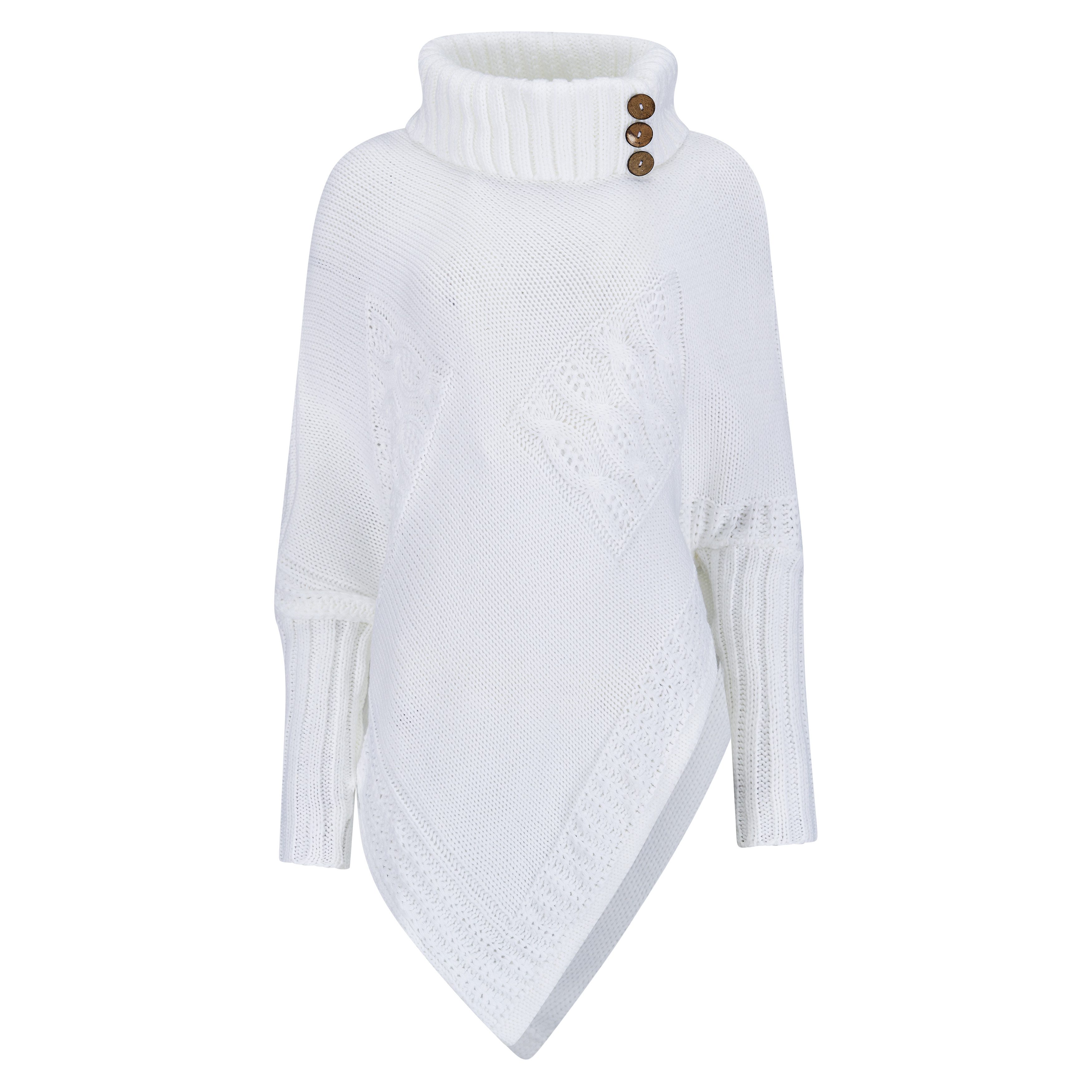 Mississhop Strickponcho Poncho Strick Sweatshirt Pullover günstig online kaufen