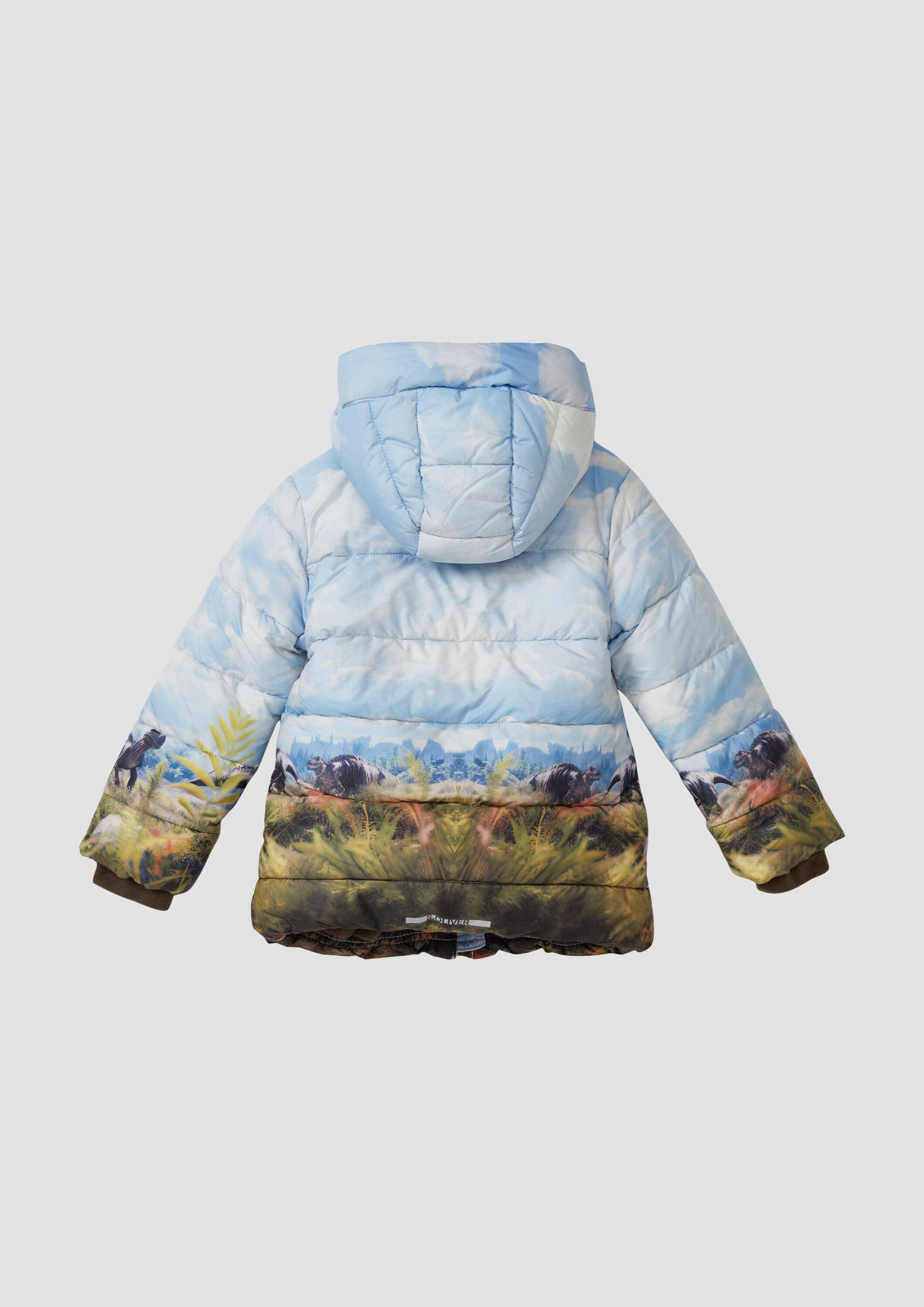 s.Oliver Funktionsjacke Outdoor-Jacke Wattierte Jacke mit Fleecefutter und Kapuze
