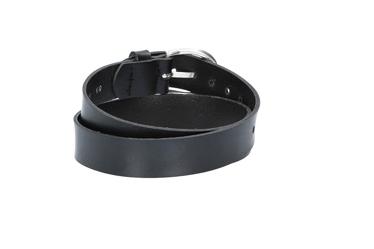 kiddybelts Ledergürtel Kindergürtel 25mm in Schwarz mit Dornschließe oval