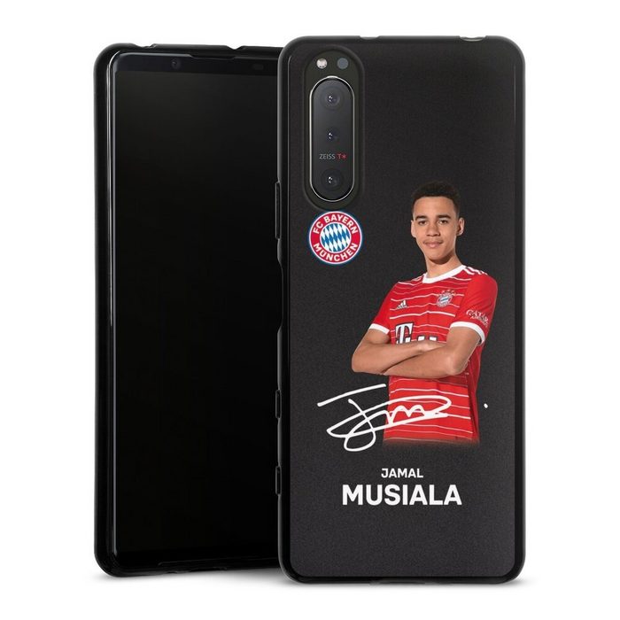 DeinDesign Handyhülle Jamal Musiala Offizielles Lizenzprodukt FC Bayern München Sony Xperia 5 II 5G Silikon Hülle Bumper Case Handy Schutzhülle