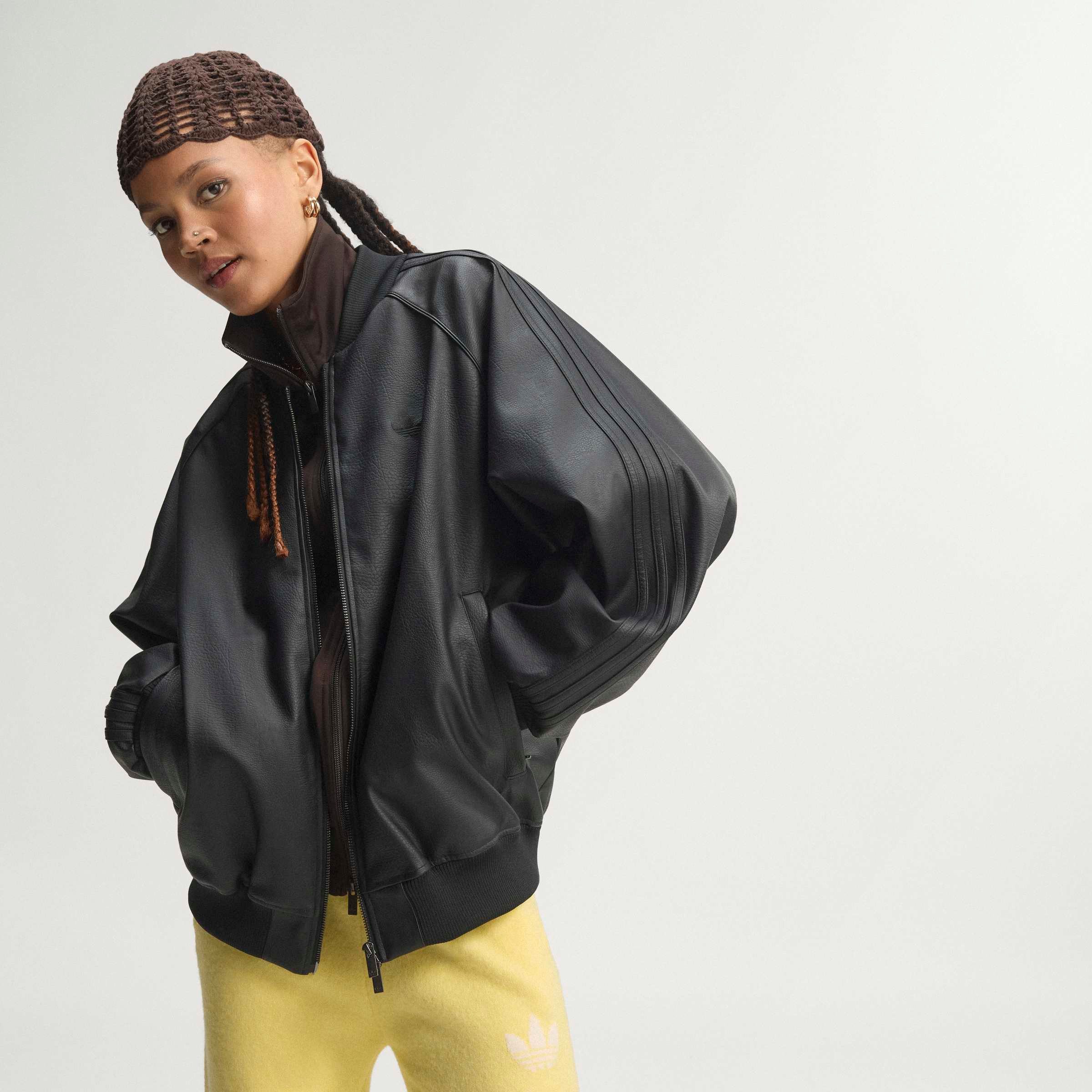 adidas Originals Outdoorjacke PLTHR SST TT für Erwachsene, mit Reißverschluss, aus Polyurethan
