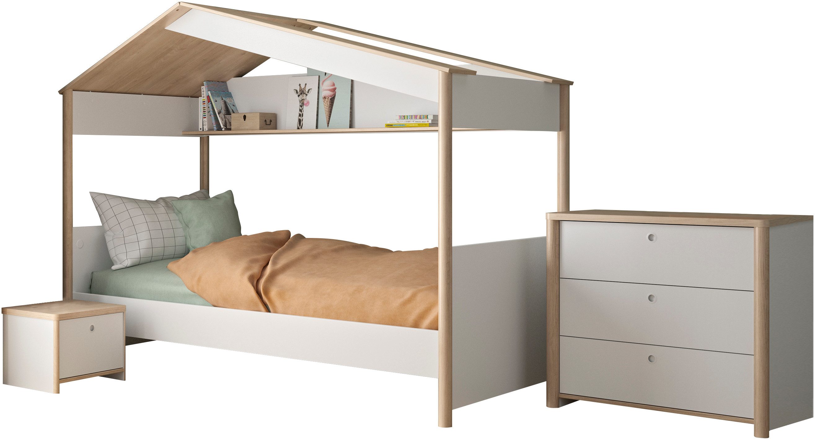 Gami Schlafzimmer-Set Set 3 Tlg, Ein richtiges Hausbett
