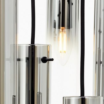 Lightbox Hängeleuchten, ohne Leuchtmittel, Hängelampe, kürzbar, 2 m Höhe, Ø 32 cm, 7 x E14, max. 25 W, Rauchglas