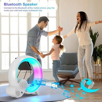 BlingBin LED Nachttischlampe AtmosphäRenlampe Mit Bluetooth Lautsprecher Dimmbare LED Tischlampe, Musik Alarm Clock, LED fest integriert, RGB, Fernbedienung Tasten App Steuerung, Kalender Uhr Temperatur