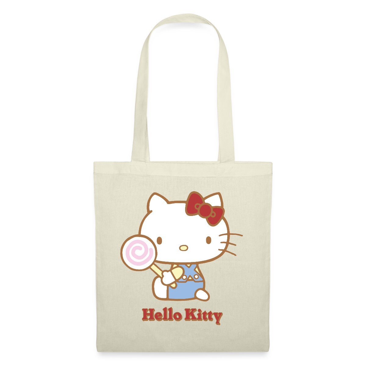 Spreadshirt Henkeltasche Hello Kitty Mit Lollipop Stoffbeutel (1-tlg)