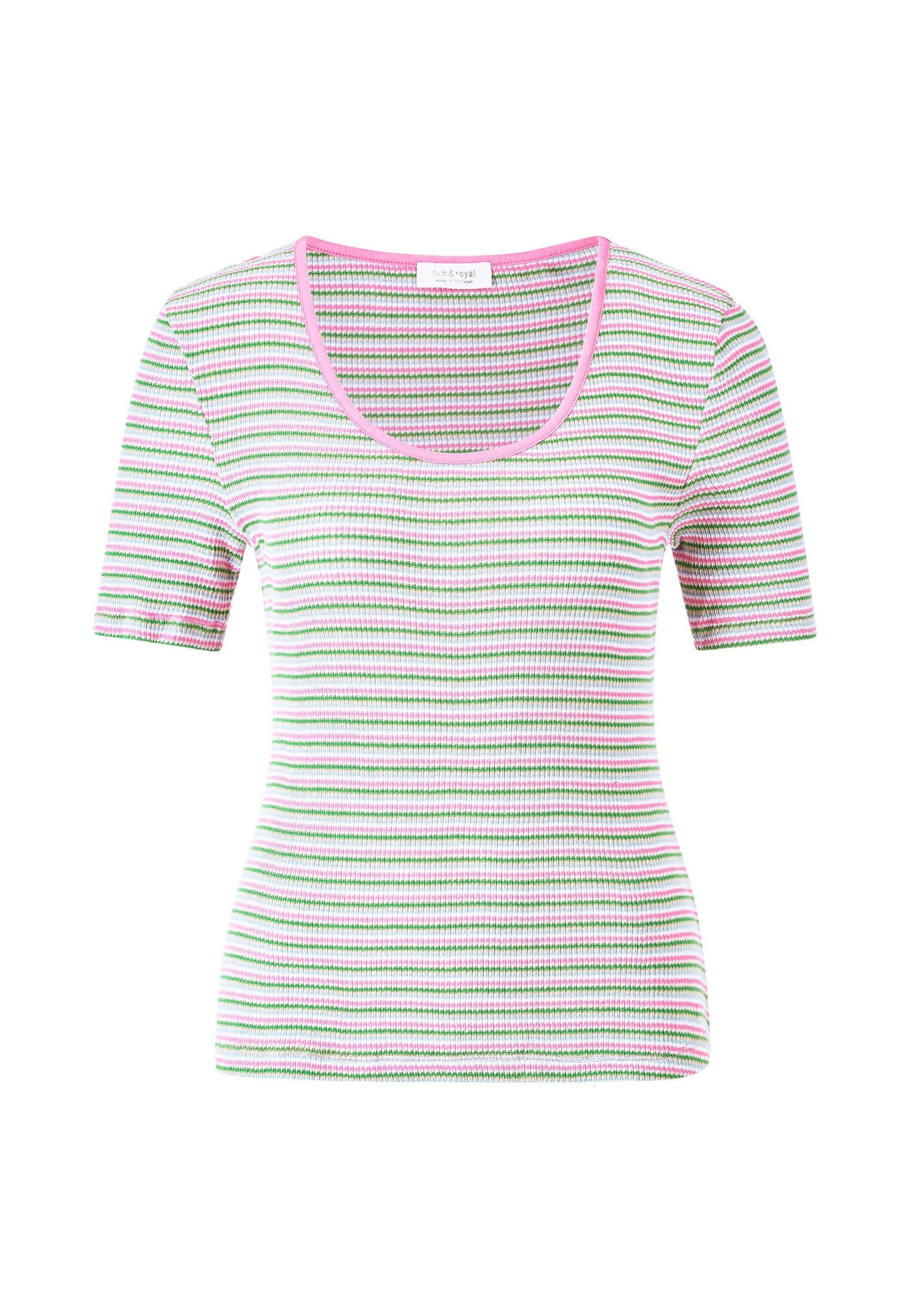 RICHROYAL T-Shirt Damen T-Shirt mit Rippstruktur günstig online kaufen