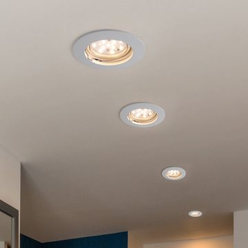etc-shop LED Einbaustrahler, LED-Leuchtmittel fest verbaut, Warmweiß, Einbaustrahler Deckenlampe Einbauspot LED Badezimmerlampe weiß 2er Set