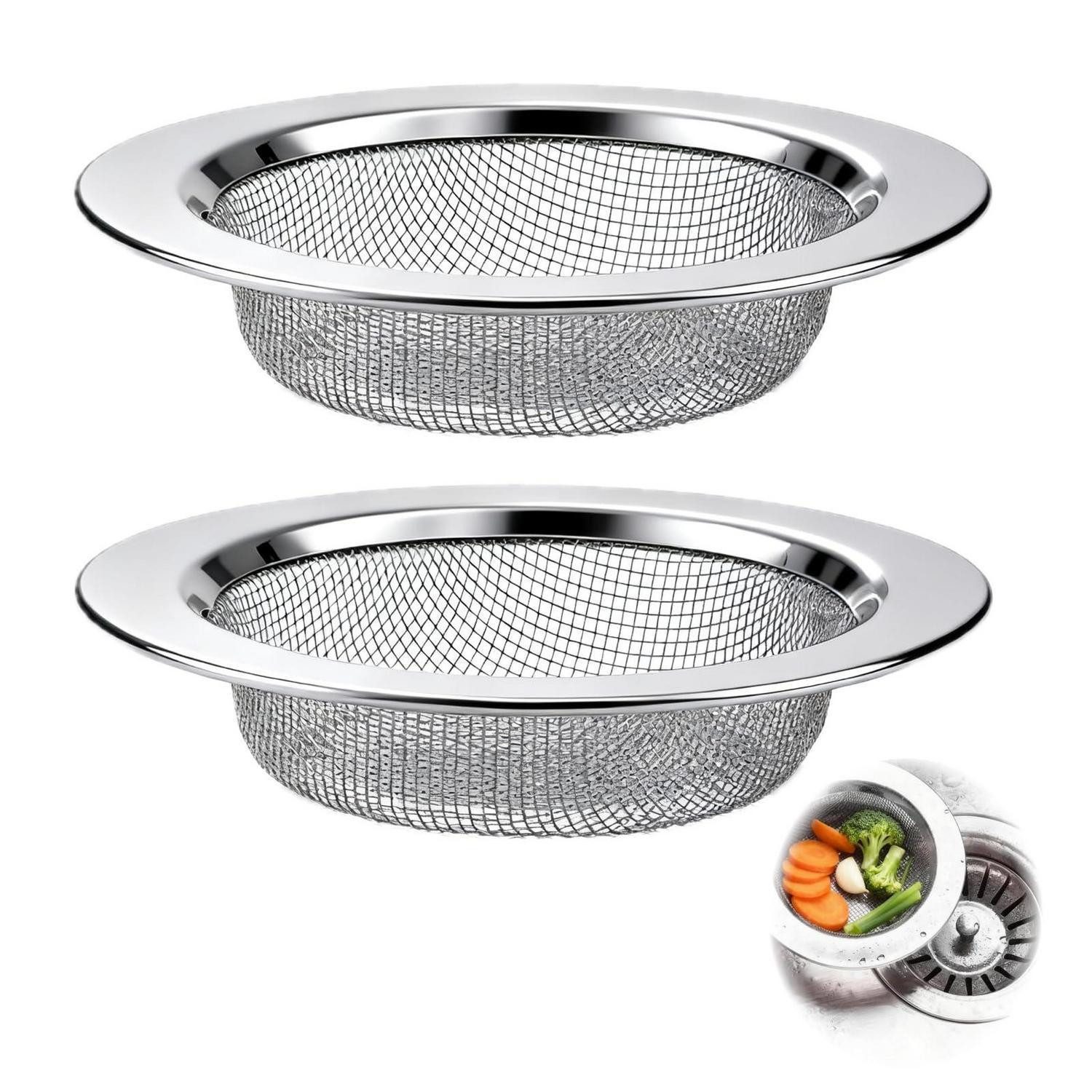 LuxusKollektion Bodenablauf Abflusssieb Edelstahl 2er Set 11,2cm Groß
