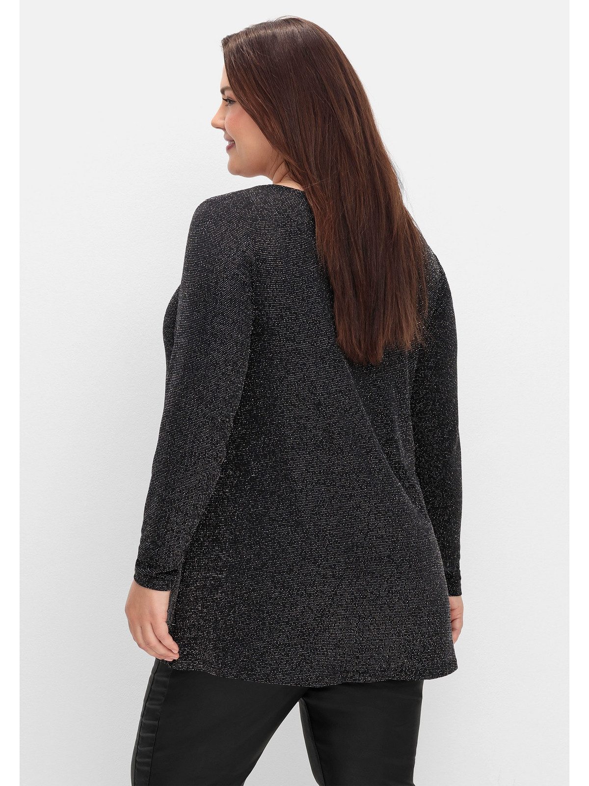 Sheego Longshirt Große Größen mit Glitzereffekt, in A-Linie