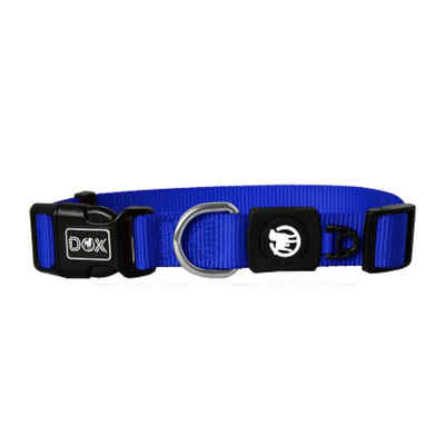 DDOXX Hunde-Halsband Nylon Hundehalsband, reflektierend, verstellbar, Blau M - 2,0 X 34-49 Cm