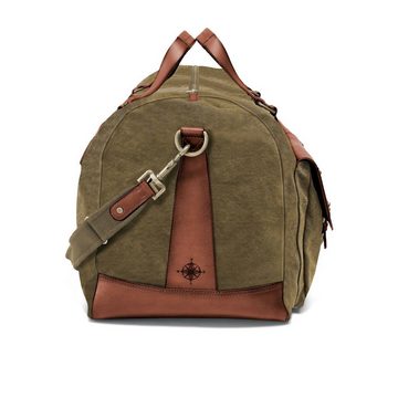 DRAKENSBERG Reisetasche Weekender »Steve« & Kulturbeutel »Glen« Oliv-Grün, aus Canvas und Büffelleder, Bundle, für Damen und Herren