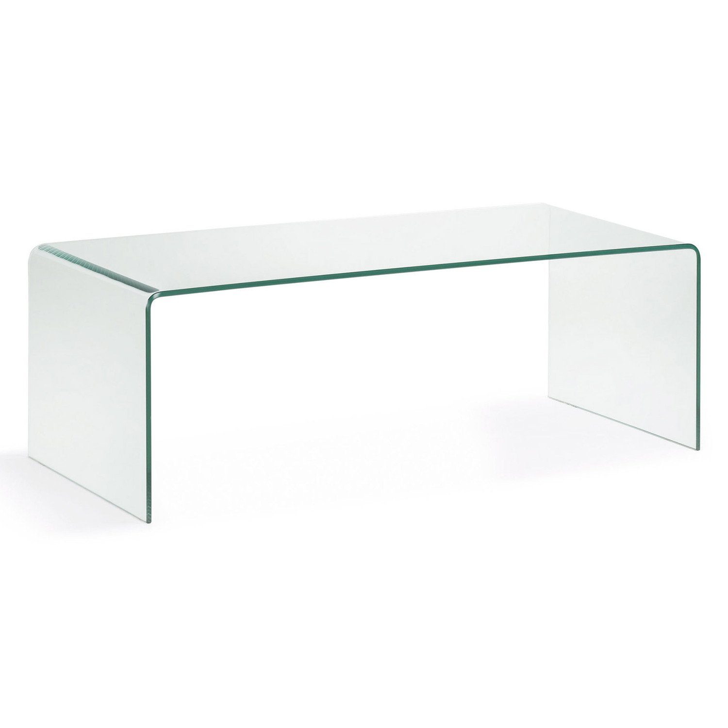 Tisch Burano 110x50cm Glas Natur24 Beistelltisch Gehärtetes Glas Couchtisch