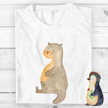 Mr. & Mrs. Panda T-Shirt Otter Bauch - Weiß - Geschenk, Seeotter, Essen. foodlover, Otter Seeo (1-tlg)