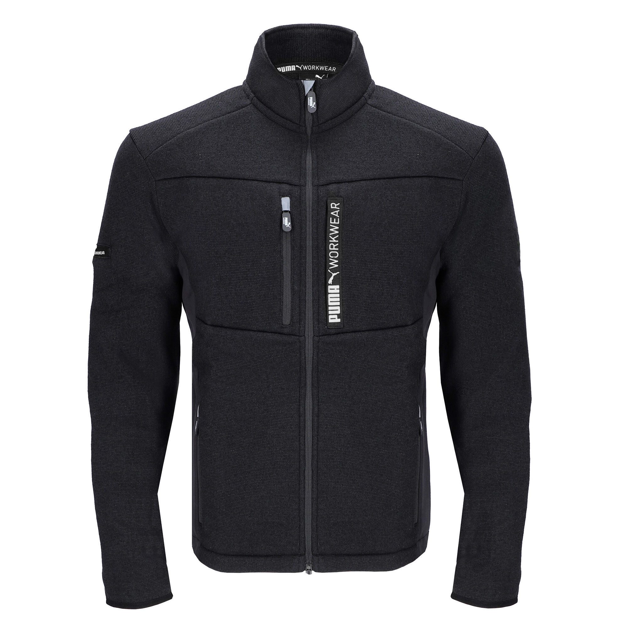PUMA Workwear Fleecejacke Strickfleecejacke mit Stehkragen, verlängertes Rückenteil