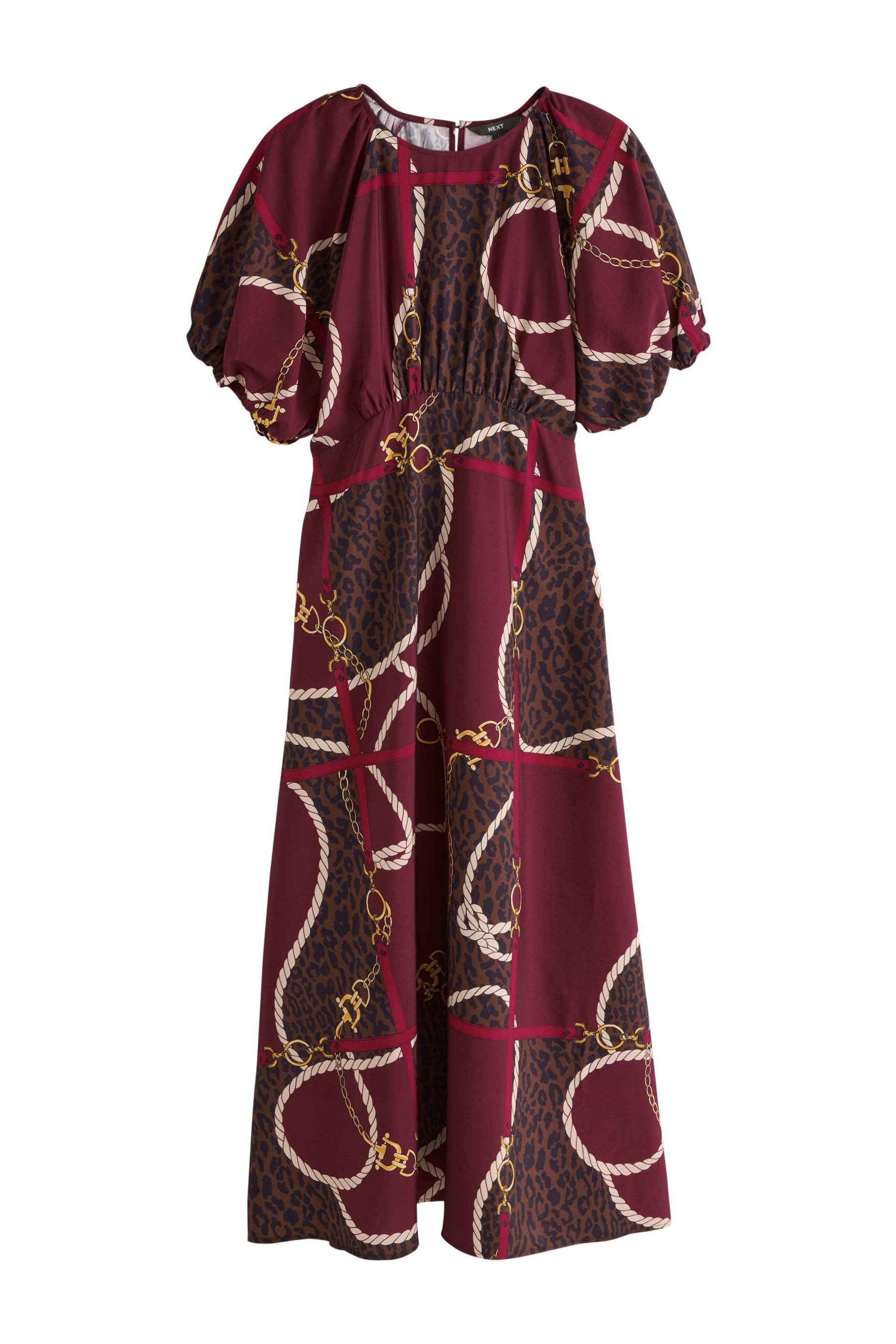 Next Midikleid Midikleid mit Puffärmeln (1-tlg)